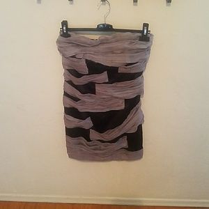 Black and silver mini dress